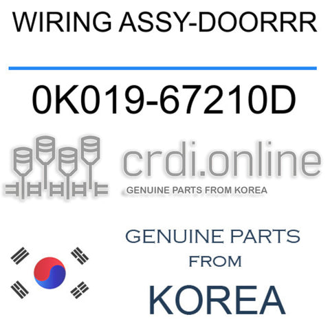 WIRING ASSY-DOORRR 0K019-67210D 0K01967210D 0K019 67210D