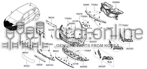 KIT-TRIM FRONT BUMPER 96010-8511R 960108511R 96010 8511R