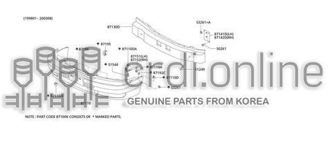 BRACKET ASSY-FRONT BUMPER FASCIA 87161-51500 8716151500 87161 51500