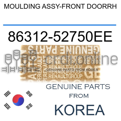 MOULDING ASSY-FRONT DOORRH [ORIGINAL] 86312-52750EE 8631252750EE 86312 52750EE