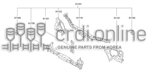 SUPPORT ASSY-RADIATOR CORE 61101-31000P0 6110131000P0 61101 31000P0