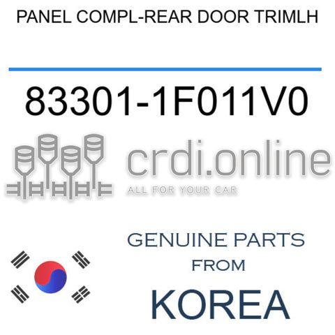PANEL COMPL-REAR DOOR TRIMLH [ORIGINAL] 83301-1F011V0 833011F011V0 83301 1F011V0