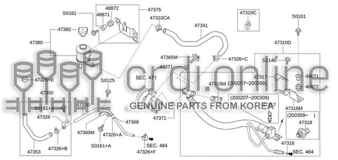 TUBE-COOLERPOWER STEERING 47345-31700 4734531700 47345 31700