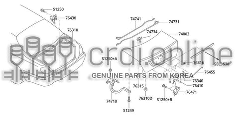LID ASSY-TRUNK 74003-31710P1 7400331710P1 74003 31710P1
