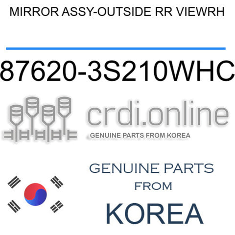 MIRROR ASSY-OUTSIDE RR VIEWRH [ORIGINAL] 87620-3S210WHC 876203S210WHC 87620 3S210WHC