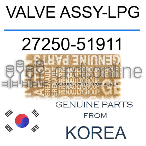 VALVE ASSY-LPG [ORIGINAL] 27250-51911 2725051911 27250 51911