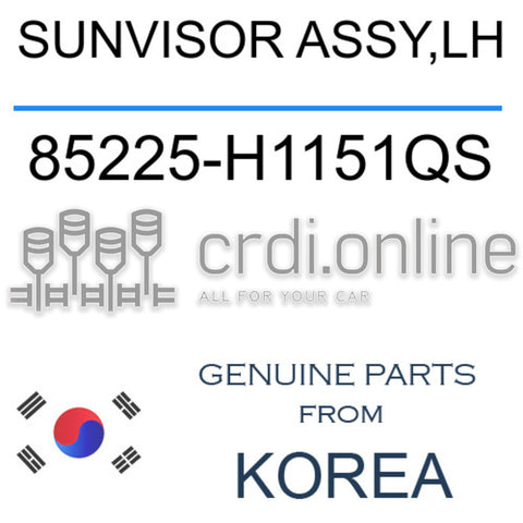 SUNVISOR ASSY,LH [ORIGINAL] 85225-H1151QS 85225H1151QS 85225 H1151QS