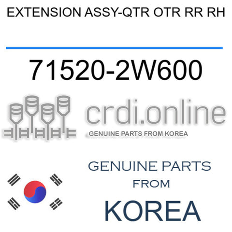 EXTENSION ASSY-QTR OTR RR RH [ORIGINAL] 71520-2W600 715202W600 71520 2W600