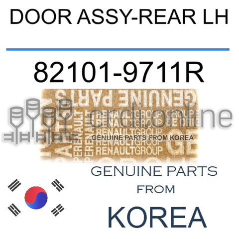 DOOR ASSY-REAR LH [ORIGINAL] 82101-9711R 821019711R 82101 9711R