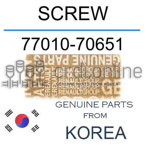 SCREW [ORIGINAL] 77010-70651 7701070651 77010 70651