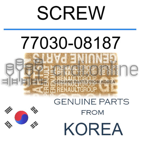 SCREW [ORIGINAL] 77030-08187 7703008187 77030 08187