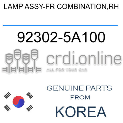 LAMP ASSY-FRONT COMBINATION,RH [ORIGINAL] 92302-5A100 923025A100 92302 5A100
