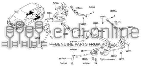BRACKET ASSY-REAR SUSPENSION ARMOUTER RH 55429-JY00A 55429JY00A 55429 JY00A