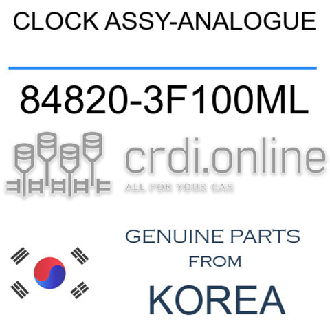 CLOCK ASSY-ANALOGUE [ORIGINAL] 84820-3F100ML 848203F100ML 84820 3F100ML