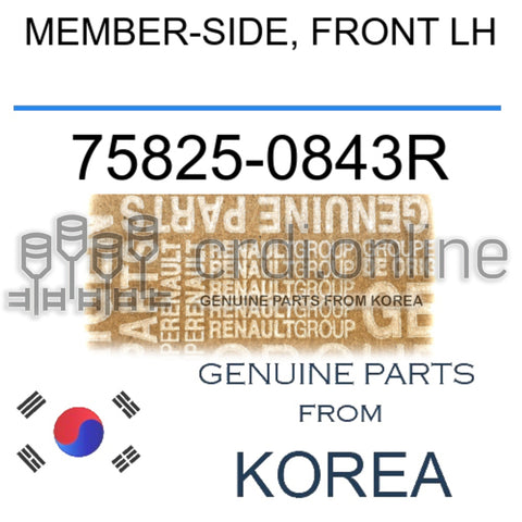 MEMBER-SIDE, FRONT LH [ORIGINAL] 75825-0843R 758250843R 75825 0843R