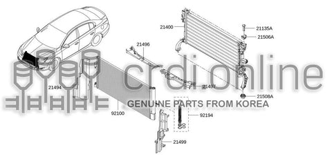 CONDENSER ASSY 92100-0002R 921000002R 92100 0002R