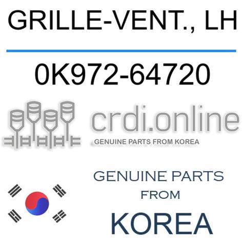 GRILLE-VENT., LH [ORIGINAL] 0K972-64720 0K97264720 0K972 64720