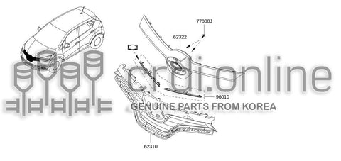 KIT-TRIM FRONT BUMPER 96010-9582R 960109582R 96010 9582R