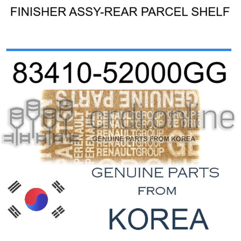 FINISHER ASSY-REAR PARCEL SHELF [ORIGINAL] 83410-52000GG 8341052000GG 83410 52000GG