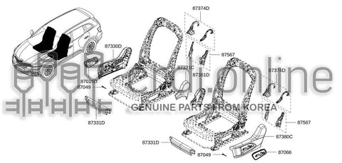 INNER FINISHER-FRONT SEAT CUSHION LH 87381-6270R 873816270R 87381 6270R