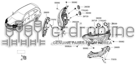 LAMP ASSY-HEADLH 26060-7108R 260607108R 26060 7108R