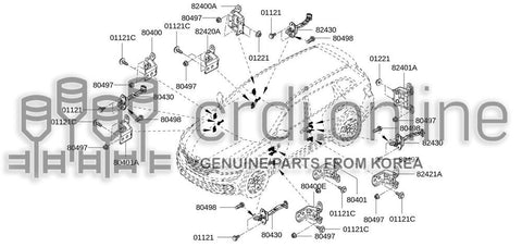HINGE-FRONT LH DOORUPPER 80401-5HA0A 804015HA0A 80401 5HA0A