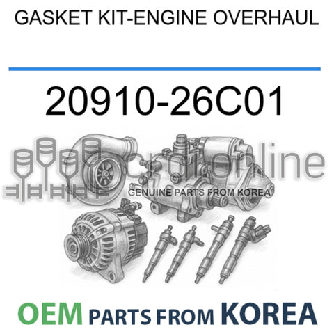 [OEM] GASKET KIT-ENGINE OVERHAUL 20910-26C01 2091026C01 20910 26C01