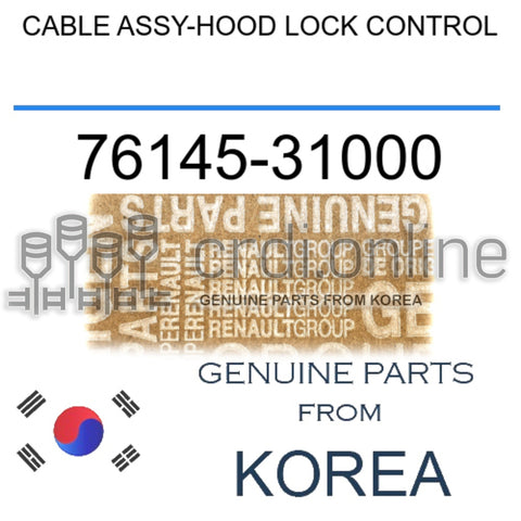 CABLE ASSY-HOOD LOCK CONTROL [ORIGINAL] 76145-31000 7614531000 76145 31000