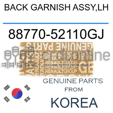BACK GARNISH ASSY,LH [ORIGINAL] 88770-52110GJ 8877052110GJ 88770 52110GJ
