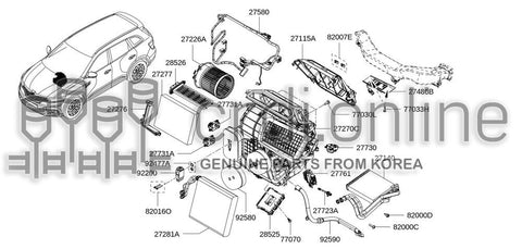 BLOWER ASSY-AIR CONDITIONER 27270-5951R 272705951R 27270 5951R