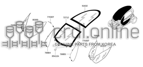 GLASS ASSY-SUNROOF 91632-1671R 916321671R 91632 1671R