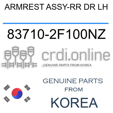 ARMREST ASSY-RR DR LH 83710-2F100NZ 837102F100NZ 83710 2F100NZ