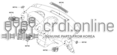 VENTILATOR ASSY-SIDELH 68761-6121R 687616121R 68761 6121R