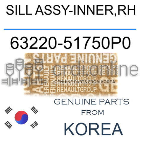 SILL ASSY-INNER,RH [ORIGINAL] 63220-51750P0 6322051750P0 63220 51750P0