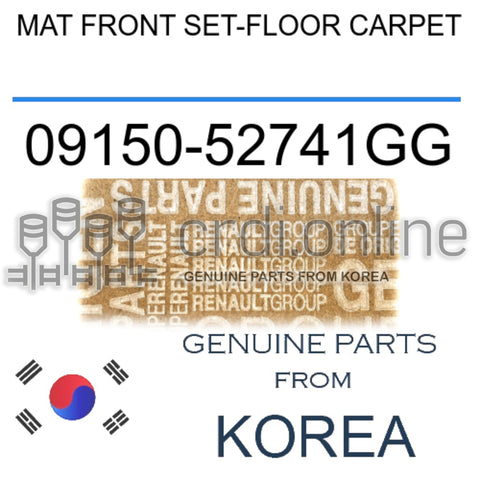 MAT FRONT SET-FLOOR CARPET [ORIGINAL] 09150-52741GG 0915052741GG 09150 52741GG