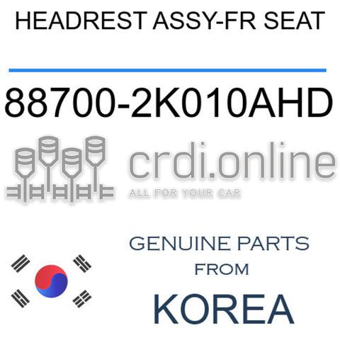 HEADREST ASSY-FR SEAT [ORIGINAL] 88700-2K010AHD 887002K010AHD 88700 2K010AHD