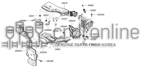 DUCT ASSY-AIRDUST SIDE 16554-4BB0E 165544BB0E 16554 4BB0E