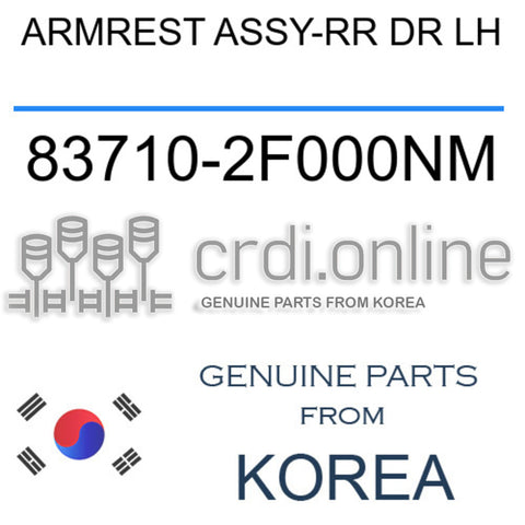 ARMREST ASSY-RR DR LH 83710-2F000NM 837102F000NM 83710 2F000NM