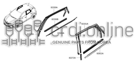 WEATHERSTRIP-REAR DOOROUTER RH 82820-7106R 828207106R 82820 7106R