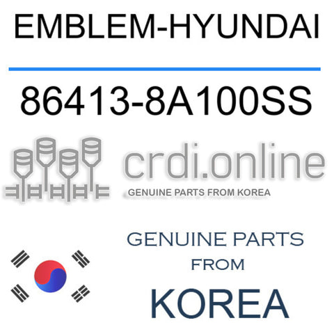 EMBLEM-HYUNDAI [ORIGINAL] 86413-8A100SS 864138A100SS 86413 8A100SS