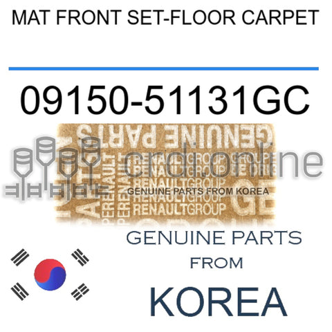 MAT FRONT SET-FLOOR CARPET [ORIGINAL] 09150-51131GC 0915051131GC 09150 51131GC