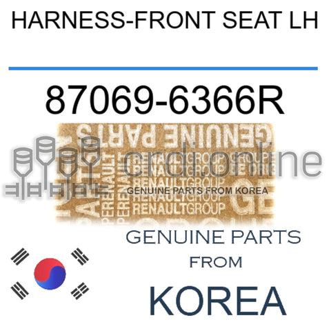 HARNESS-FRONT SEAT LH [ORIGINAL] 87069-6366R 870696366R 87069 6366R