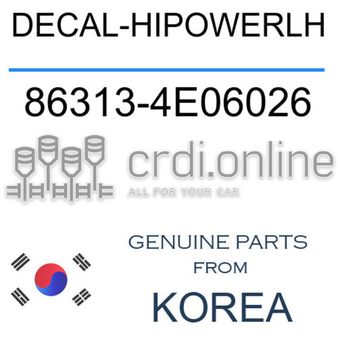 DECAL-HIPOWERLH [ORIGINAL] 86313-4E06026 863134E06026 86313 4E06026