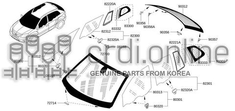 HOLDER ASSY-DOOR GLASSFRONT [ORIGINAL] 80320-JY00A 80320JY00A 80320 JY00A