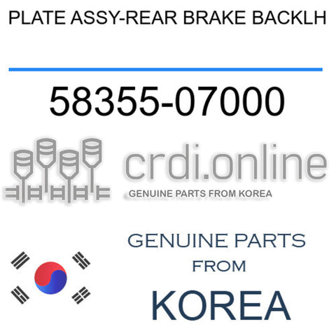 PLATE ASSY-REAR BRAKE BACKLH 58355-07000 5835507000 58355 07000