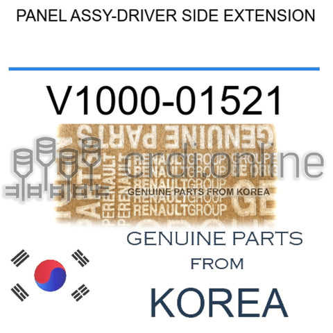 PANEL ASSY-DRIVER SIDE EXTENSION [ORIGINAL] V1000-01521 V100001521 V1000 01521