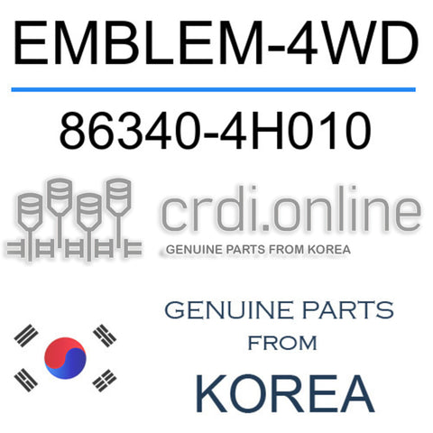 EMBLEM-4WD [ORIGINAL] 86340-4H010 863404H010 86340 4H010