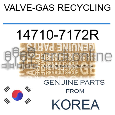 VALVE-GAS RECYCLING [ORIGINAL] 14710-7172R 147107172R 14710 7172R