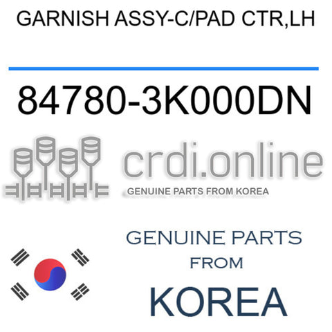 GARNISH ASSY-C/PAD CTR,LH [ORIGINAL] 84780-3K000DN 847803K000DN 84780 3K000DN