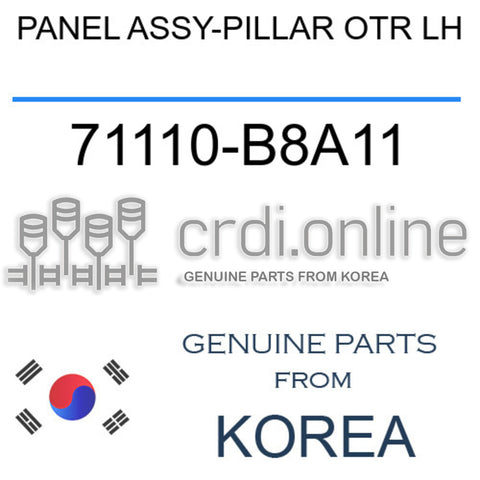 PANEL ASSY-PILLAR OTR LH [ORIGINAL] 71110-B8A11 71110B8A11 71110 B8A11